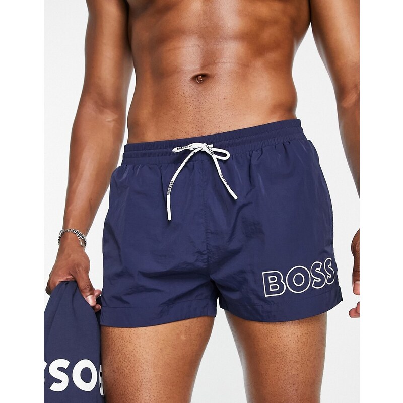 BOSS Bodywear Shorts de baño cortos azul marino con logo grande Mooneye de BOSS Swimwear