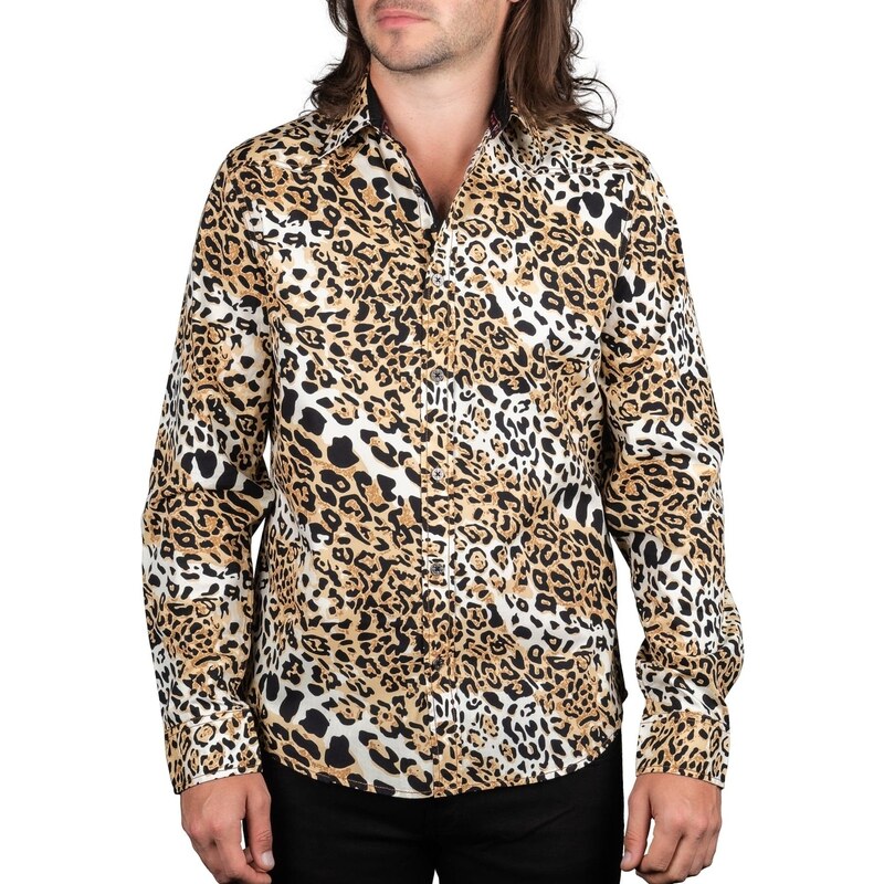 Camisa de para hombre con mangas largas WORNSTAR - Leopard - WSBM-LEOP