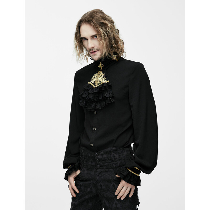 Camisa de para hombre DEVIL FASHION - Gabriel Gothic Embroidered Chiffon - SHT02301