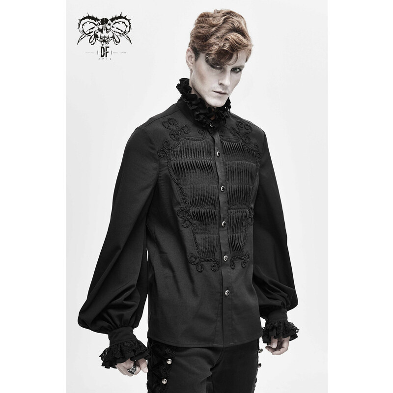 Camisa para hombre DEVIL FASHION - Leviathan Gothic Chiffon Shirt with Ruffled - SHT04201
