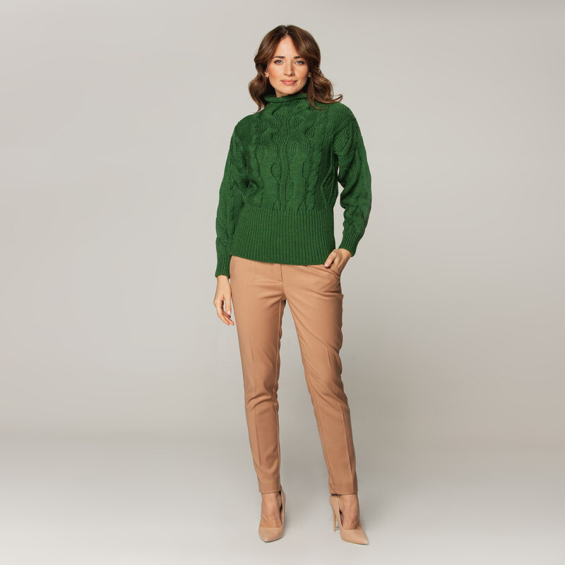 Suéter de lana para mujer en color verde 14750