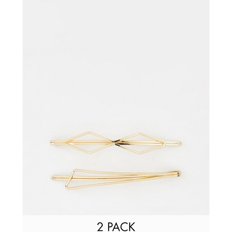 Pack de 2 horquillas para el cabello doradas Stay Golden de Easilocks-Sin color
