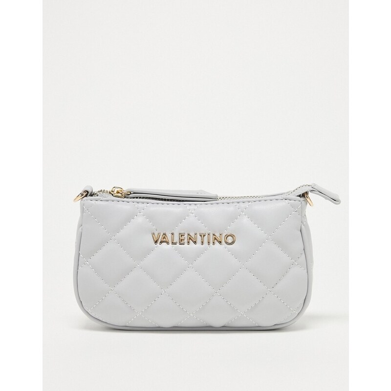 Valentino Bags Bandolera gris guateada con correa de cadena