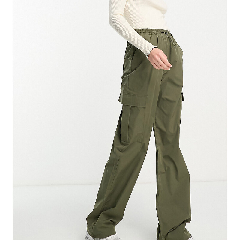Pantalones caquis cargo con cordón ajustable exclusivos de Pieces Tall-Verde