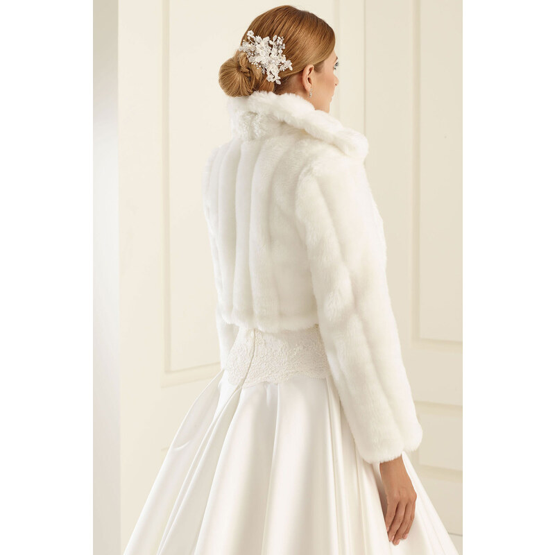 Bianco Evento Luxury warm bolero over dress