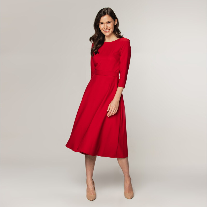 Willsoor Elegante vestido en color rojo 14861