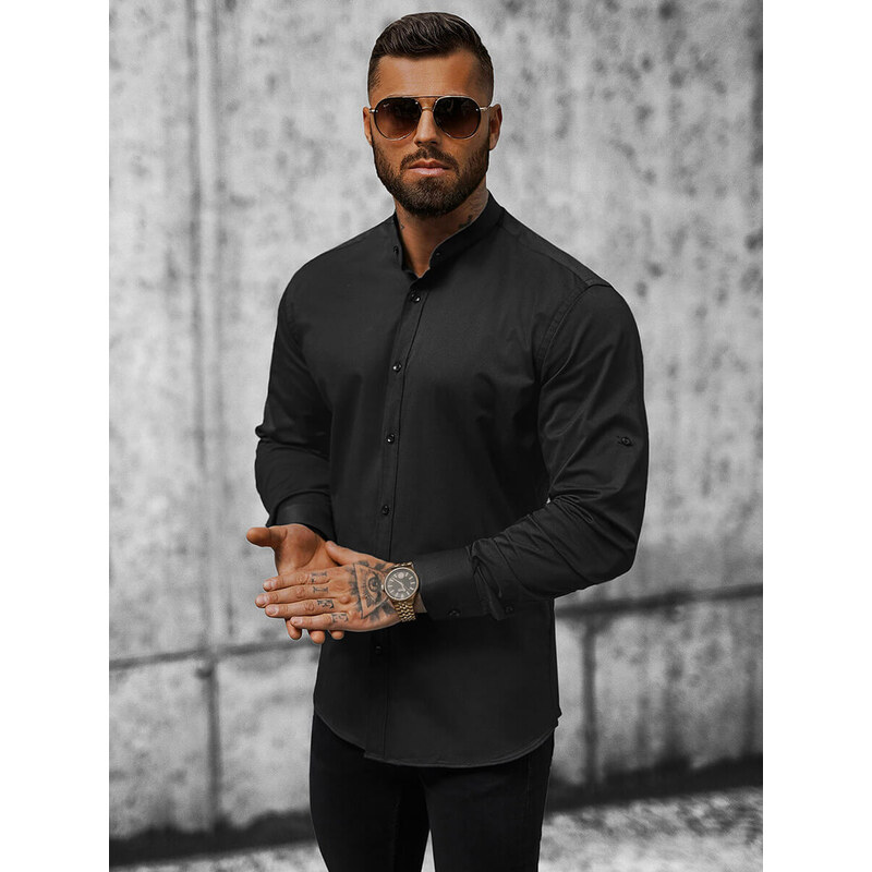 Camisa de hombre negra OZONEE O/V010