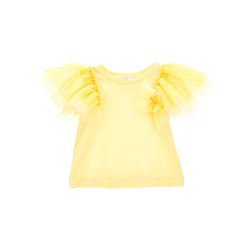 MONNALISA Camiseta con mariposa de pedrería