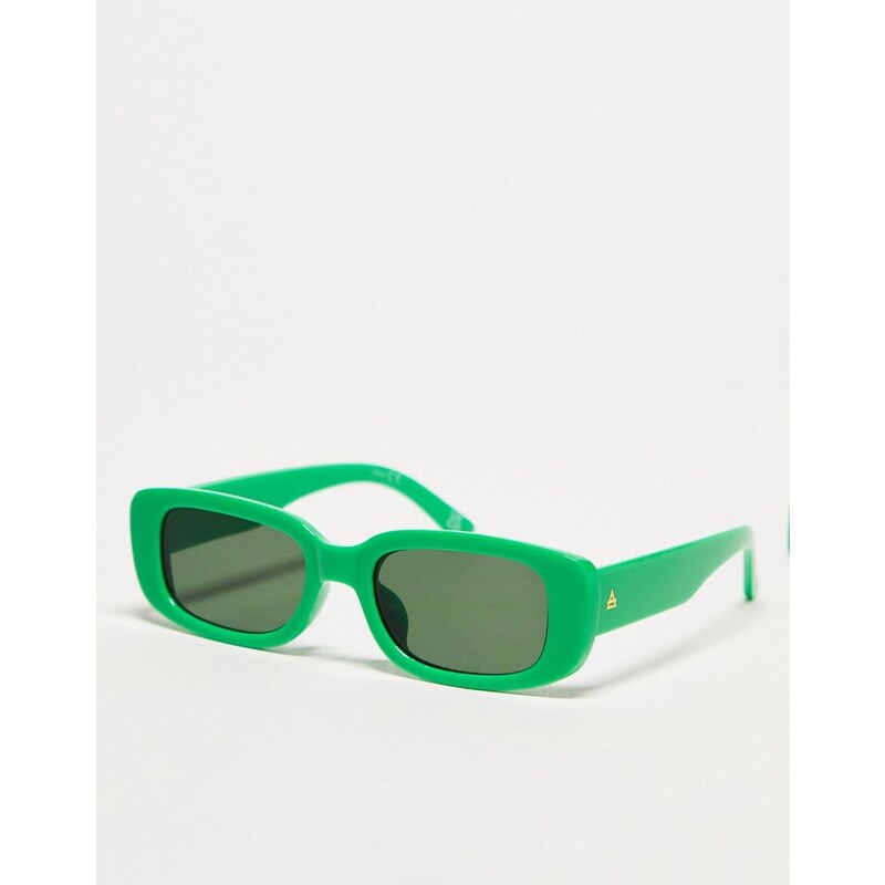 Gafas de sol verdes rectangulares para festivales Ceres de AIRE