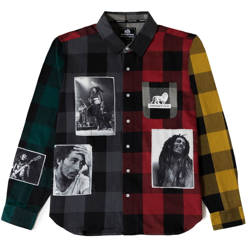 Camisa para hombre PRIMITIVE X BOB MARLEY - Marley Patchwork Flannel - pa322655-multi