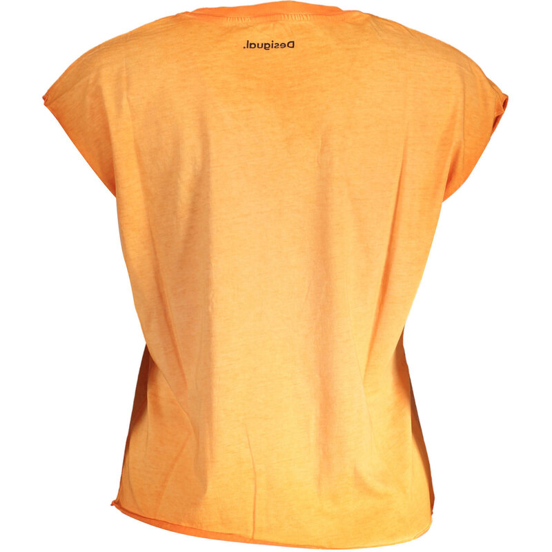 Camiseta Manga Corta Mujer Naranja Desigual