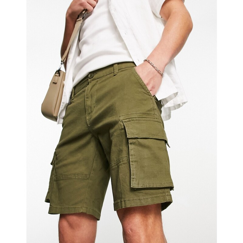Pantalones cortos cargo caquis de Only & Sons-Verde