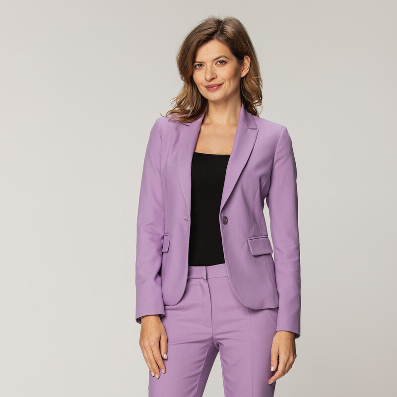 Willsoor Elegante chaqueta para mujer en color púrpura claro 14959