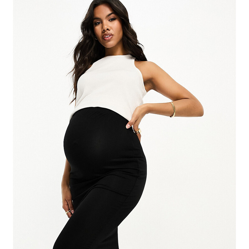 ASOS Maternity Falda de tubo midi negra de ASOS DESIGN Maternity-Negro