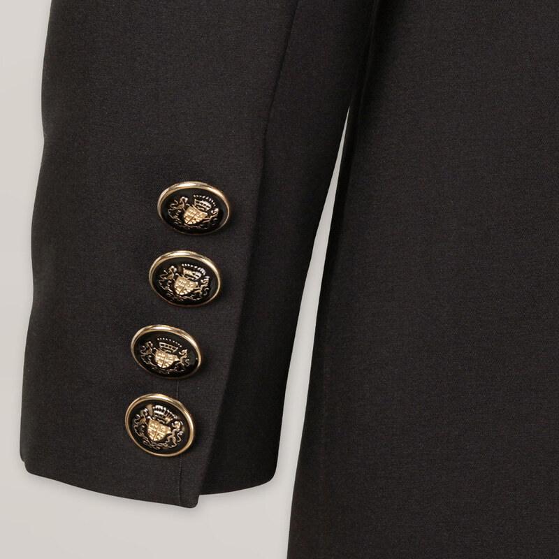 Willsoor Elgante chaqueta para mujer en color negro con estampado liso 15054