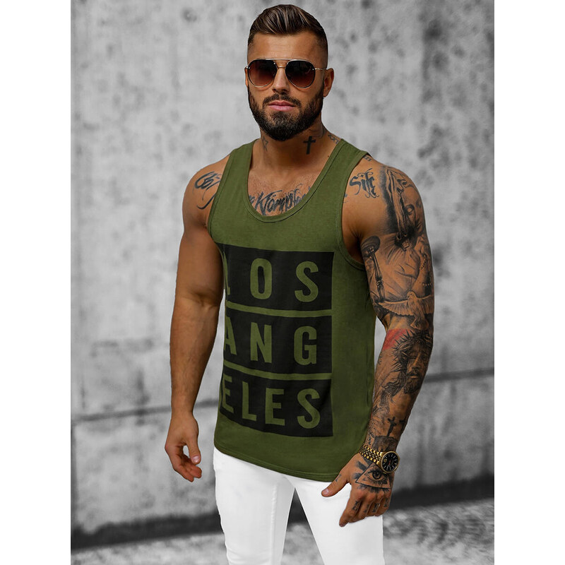 Camiseta sin mangas de hombre de verde OZONEE O/T105/29Z
