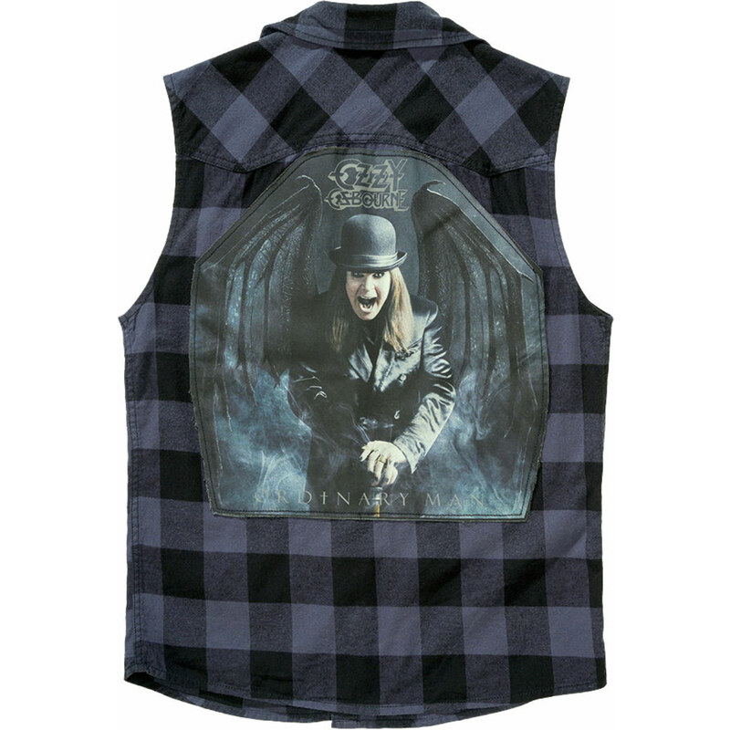 Camisa de para hombre sin mangas Ozzy Osbourne - Check - BRANDIT - 61037-black_grey_ch