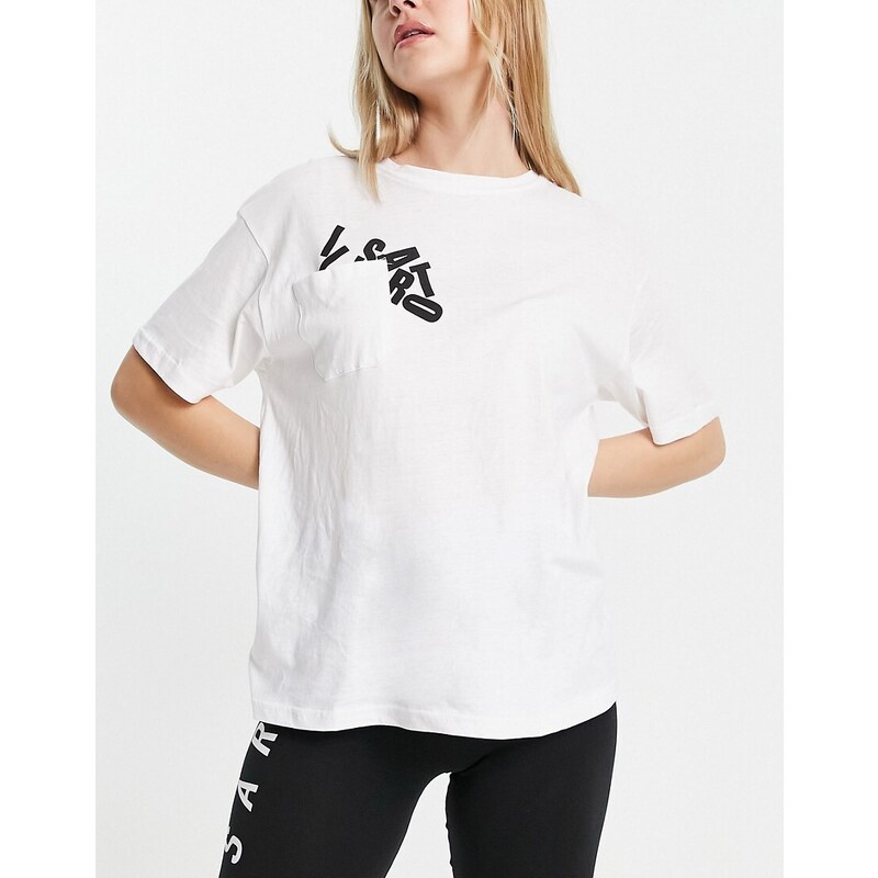 Camiseta blanca extragrande con logo revuelto de Il Sarto-Blanco