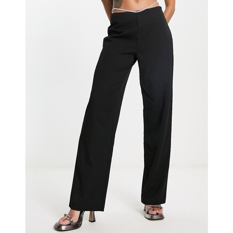 Pantalones negros talle alto hot sale