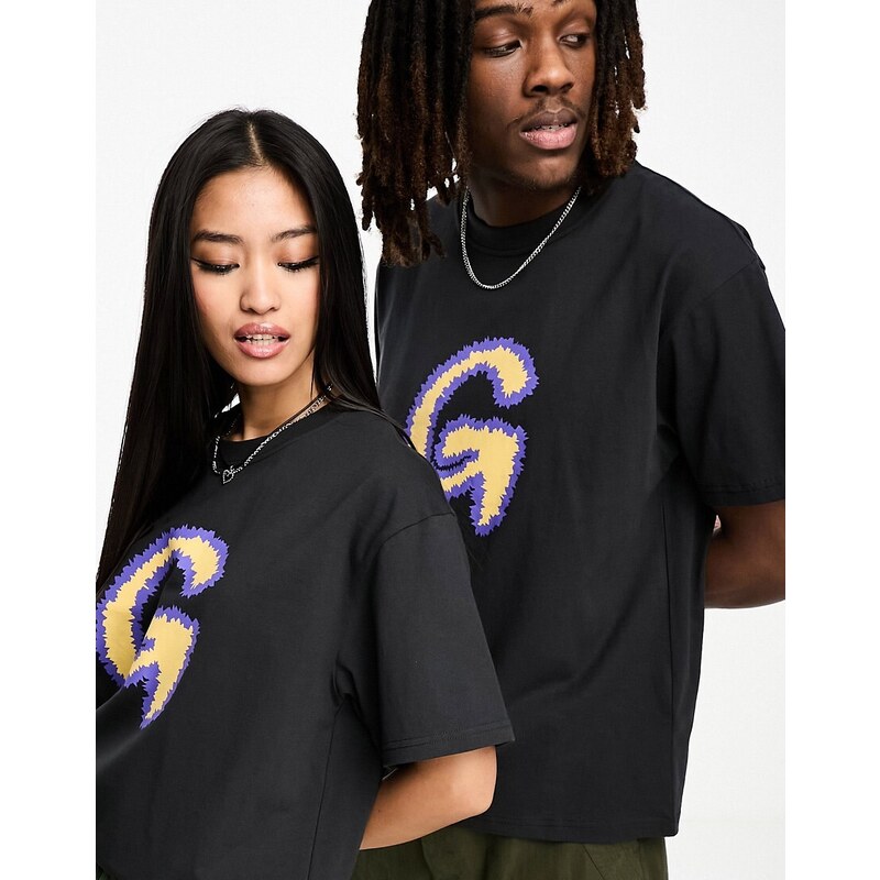 Camiseta negra unisex con logo Fuzzy G de Gramicci-Negro