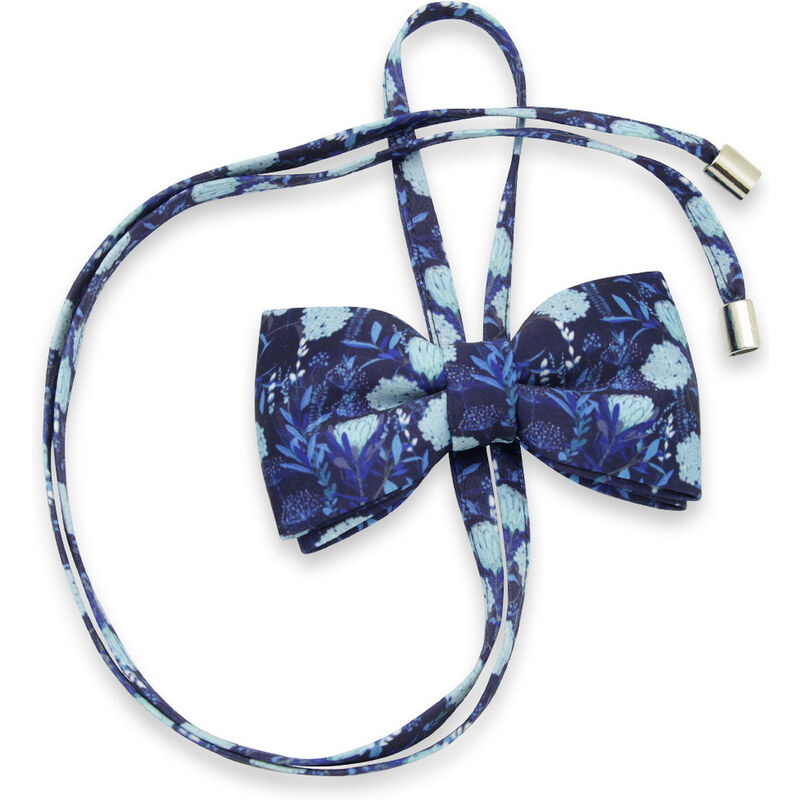 Willsoor Corbatín para mujer con estampado floral azul 10596