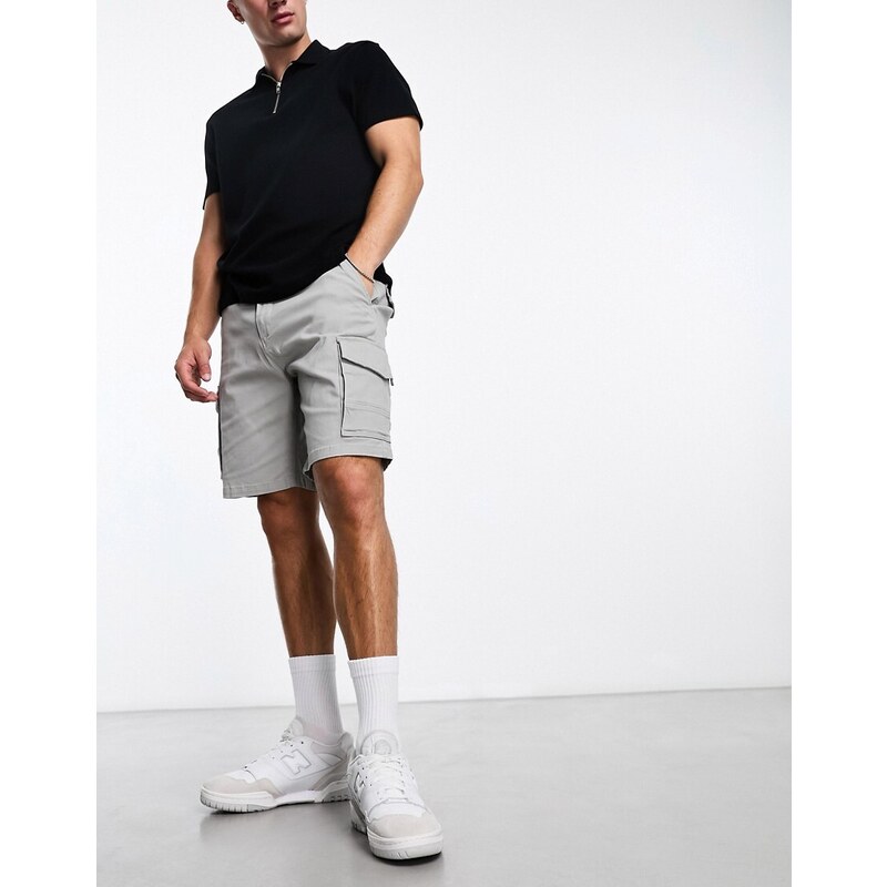 Pantalones cortos gris claro cargo de pernera ancha de ADPT