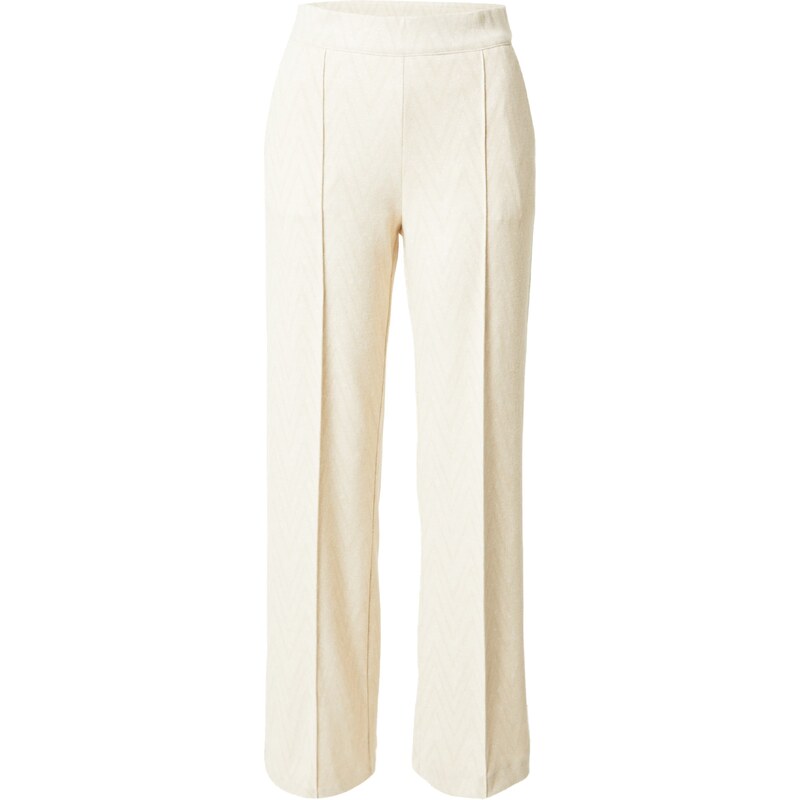 MAC Pantalón de pinzas 'Chiara' beige / blanco