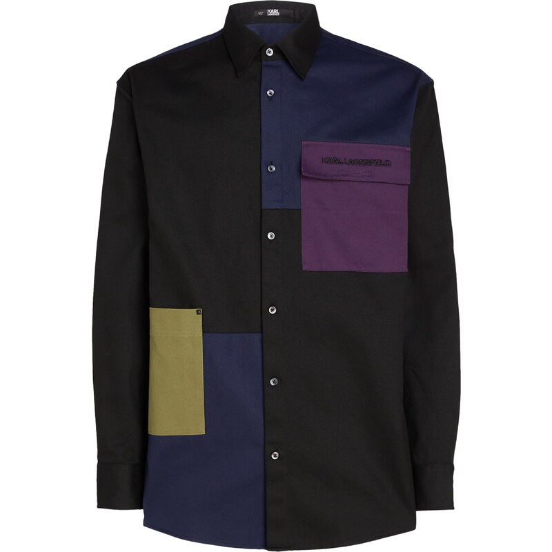 Karl Lagerfeld Camisa azul / mostaza / púrpura / negro