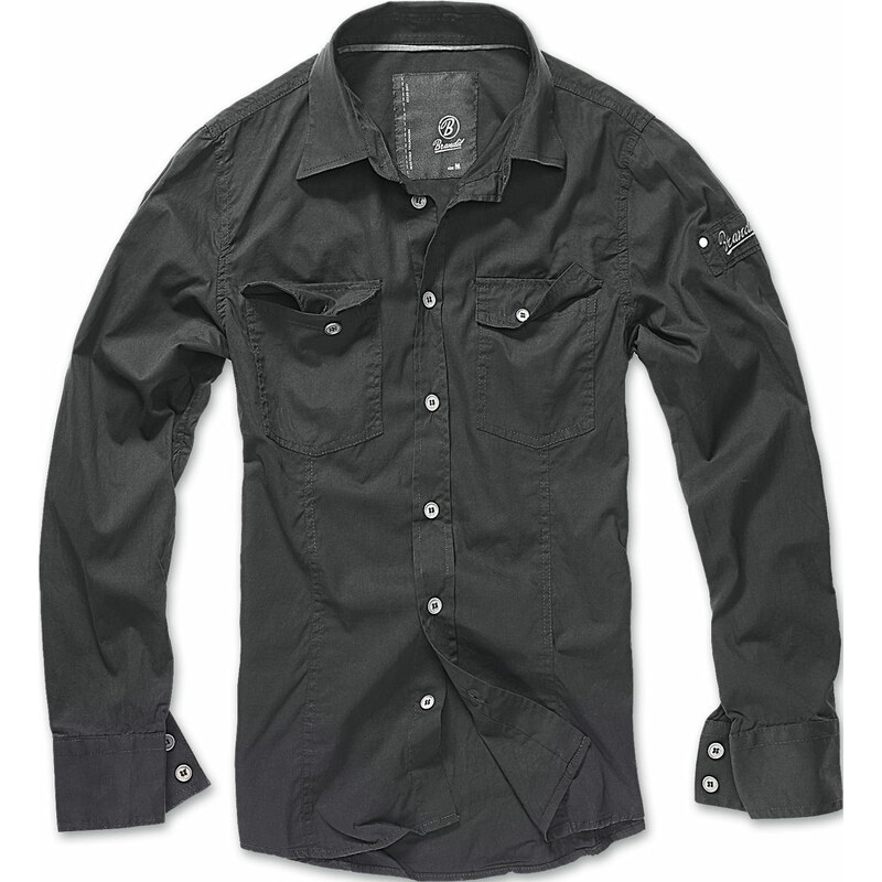 Camisa de hombre Brandit - Camisa de hombre delgada - Negro - 4005/2