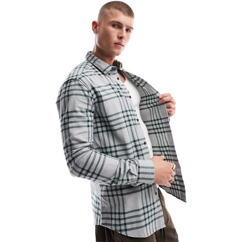 Camisa gris a cuadros de Only & Sons