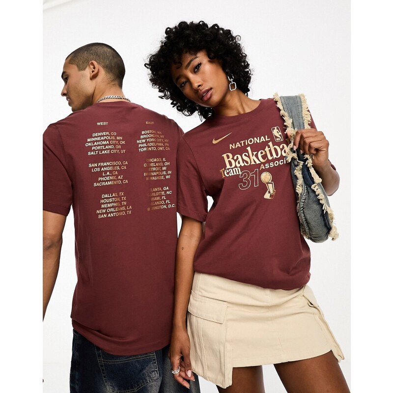 Camiseta marrón con estampado gráfico en la espalda Team 31 de la NBA de Nike Basketball-Brown