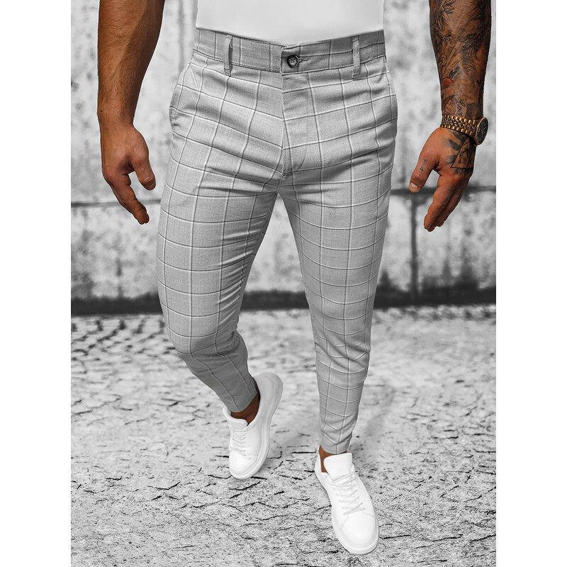 Pantalón chino de hombre gris OZONEE O/3000