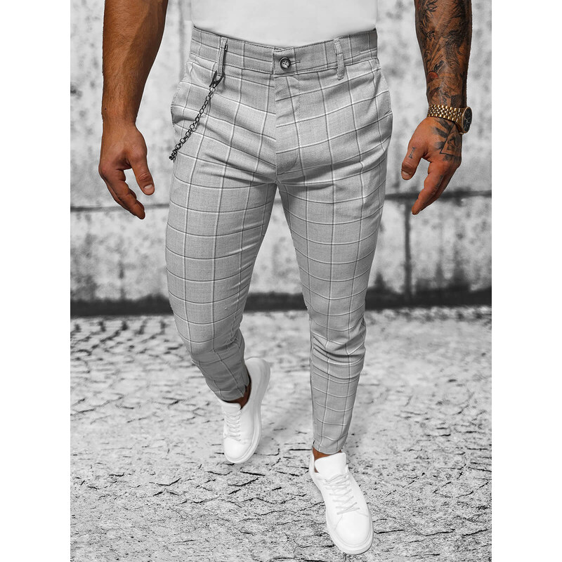 Pantalón chino de hombre gris OZONEE DJ/550172