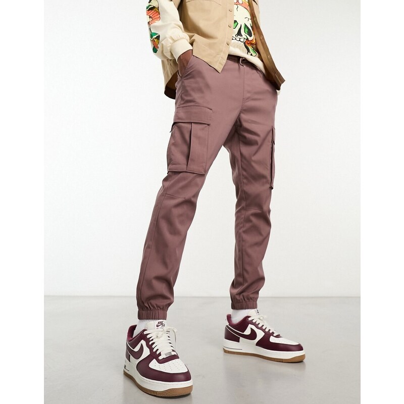 Pantalones cargo marrones elásticos de corte slim Kai de PacSun-Brown