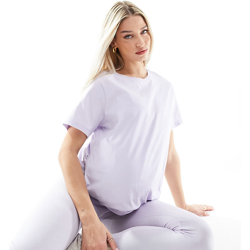 ASOS Maternity Leggings y camiseta para lactancia lilas de ASOS DESIGN Maternity-Morado