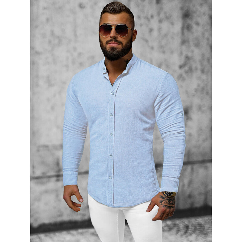 Camisa de hombre azul claro OZONEE O/V80