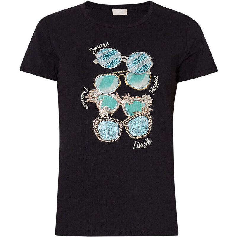 Liu Jo Tops y Camisetas Camiseta con estampado de gafas de sol y strass