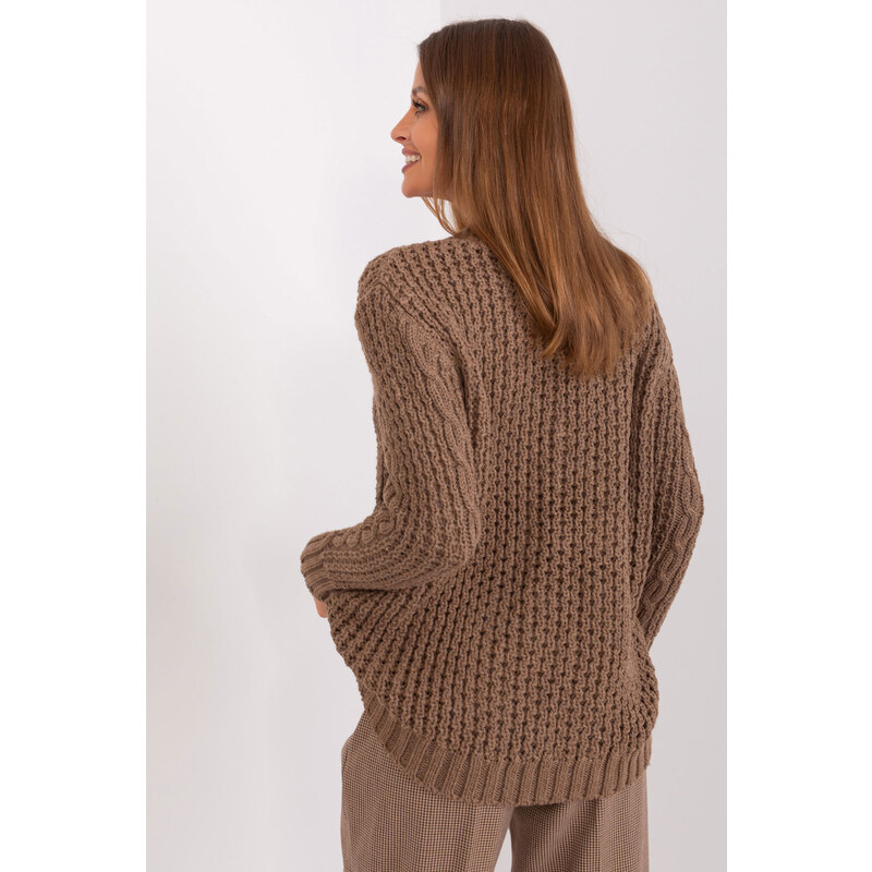 Glara Stretch wool sweater with large buttons