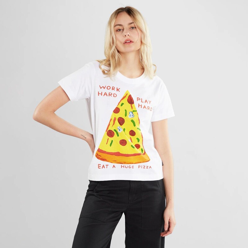 Dedicated Camiseta Mysen Work Hard Pizza White