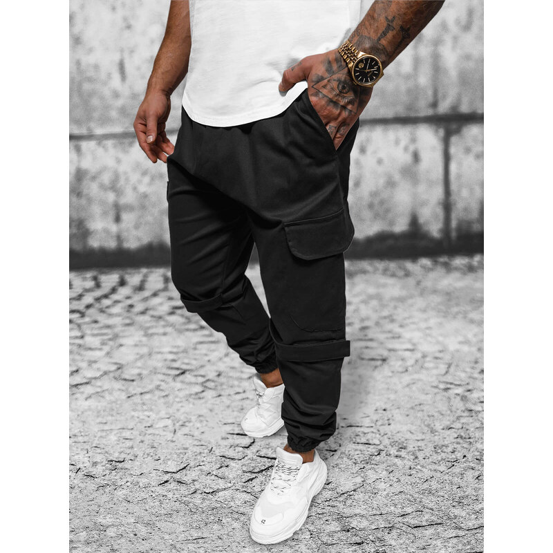 Pantalón chino jogger de hombre negras OZONEE O/G3014