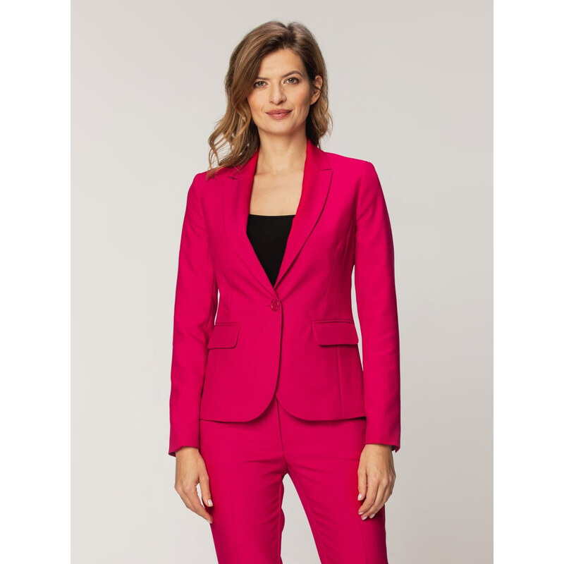 Willsoor Elegante chaqueta de traje para mujer en color frambuesa 14977