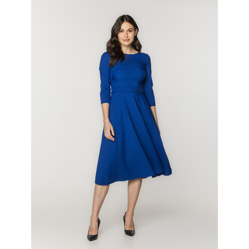 Willsoor Vestido azul midi de mujer 13674