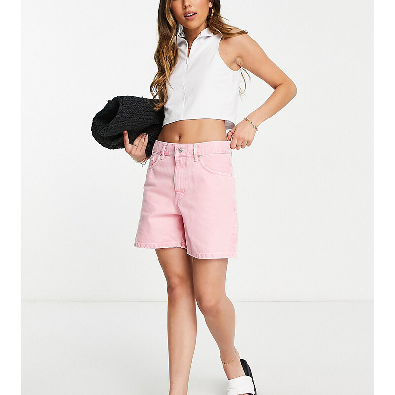 Pantalones cortos rosas de corte alargado estilo bermudas de Mango Curve