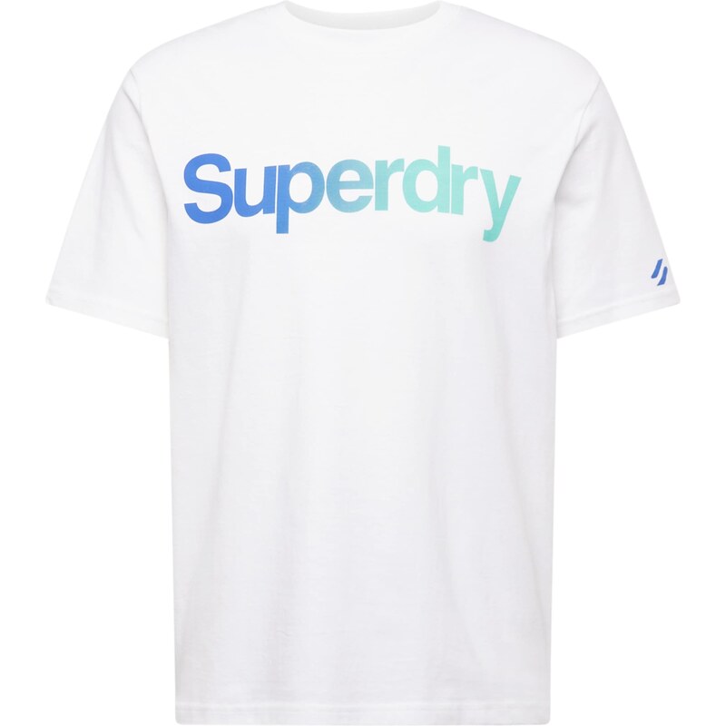 Superdry Camiseta azul / aqua / blanco