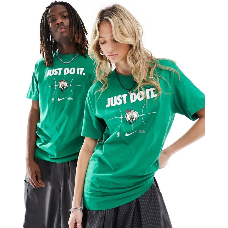 Camiseta verde unisex con estampado gráfico de los Boston Celtics de la NBA de Nike Basketball