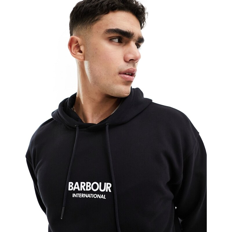 Sudadera negra con capucha y logo Simons de Barbour International-Negro