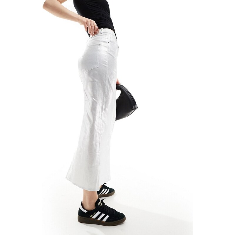 Falda blanco hueso de estilo casual con acabado plateado de Scalpers