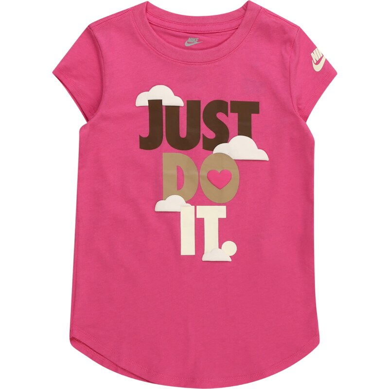 Nike Sportswear Camiseta 'SWEET SWOOSH JDI' marrón / brocado / rosa / blanco