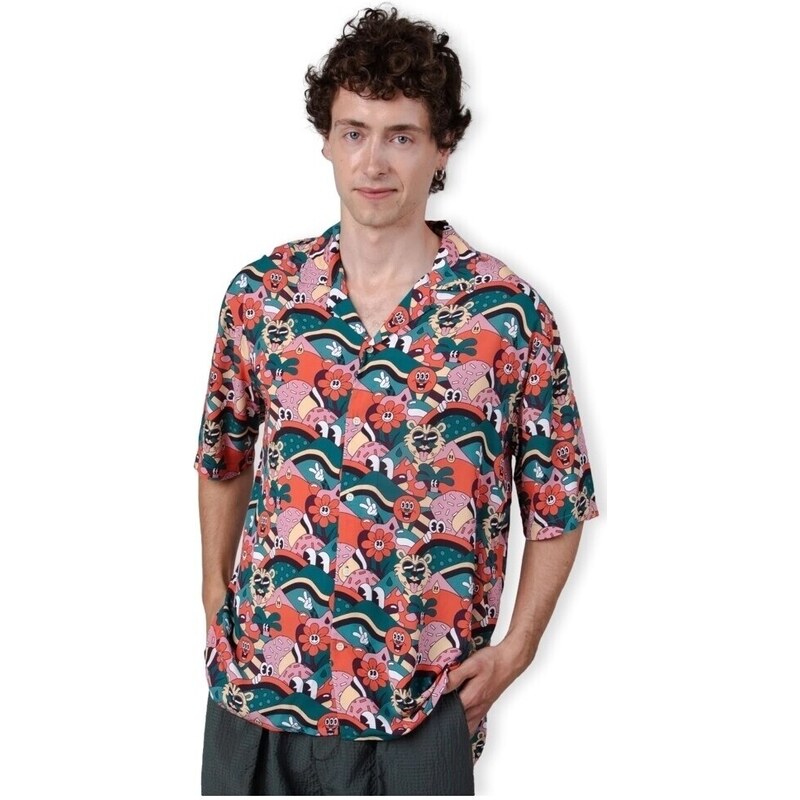 Brava Fabrics Camisa manga larga Yeye Weller Aloha Shirt - Red