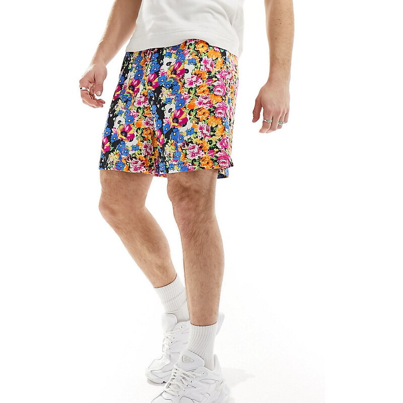 Pantalones cortos de corte cuadrado con estampado floral de ASOS MADE IN KENYA-Multicolor